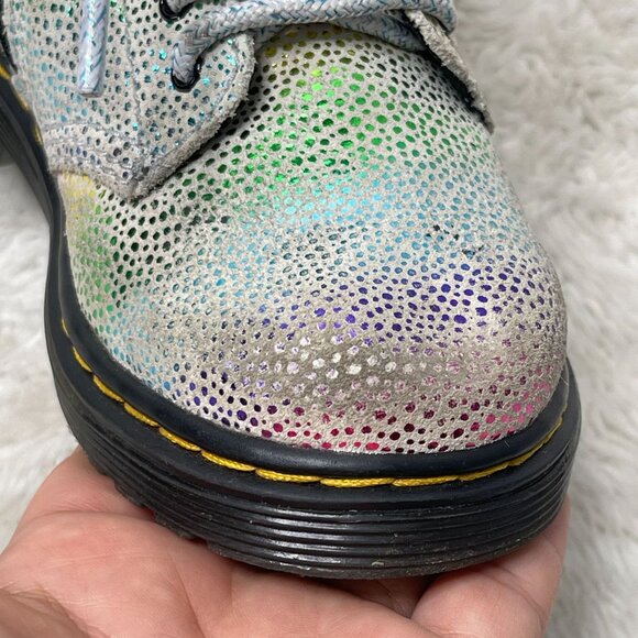 Dr. Martens #1460 Kid's Pascal T Rainbow Glitter Boots Lace Up Shoes Size US 8 - Picture 10 of 10